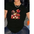 thumbnail image 1 of Cute Tuxedo Teddy Bear Valentine's Day Women Graphic Short Sleeve Tee, 1 of 6