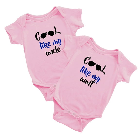 Cute Twins Baby Clothes Cool Like My Aunt and Uncle Twins Baby Clothes (Pink, 0-3M)