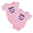 thumbnail image 1 of Cute Twins Baby Clothes Cool Like My Aunt and Uncle Twins Baby Clothes (Pink, 12-18M), 1 of 5