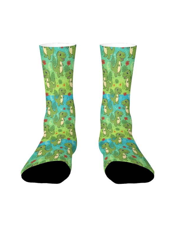 Cute Tyrannosaurus Funny Novelty Crew Socks for Women Men Sports
