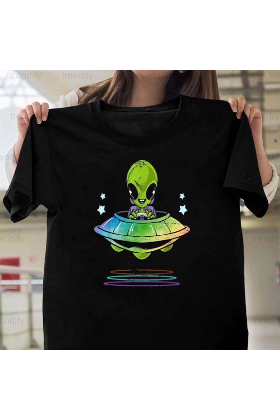 Cute UFO Alien Graphic Great Gift Idea For Kid Who Loves, H5787 Unisex T-Shirt, Up to 5XL Available