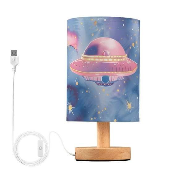 Cute Ufos in Starry Sky Table Lamp with USB Port LED Warm Light Lamp Night Light Home Decor