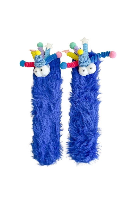 Cute Ugly Thermal Calf Socks Coral Fleece Home Floor Sleepwear Socks for Cold Nights Comfortable Warm Foot Covering