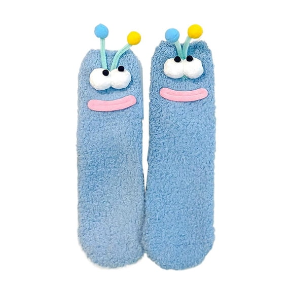 Cute Ugly Thermal /calf Socks Coral Fleece Home Floor Sleepwear Socks/