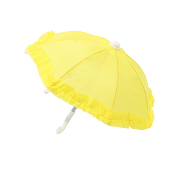 Cute Umbrella Parasol 1/4 1/6 Dollhouse Miniature Umbrella for 18 inch Dolls Yellow