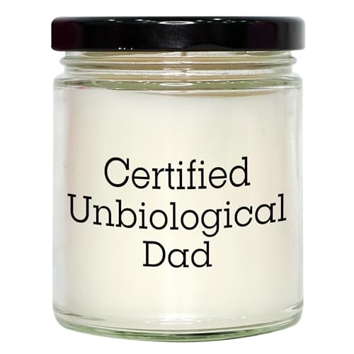 Cute Unbiological Dad Gifts for Men 9oz Vanilla Soy Candle Graduation Unique