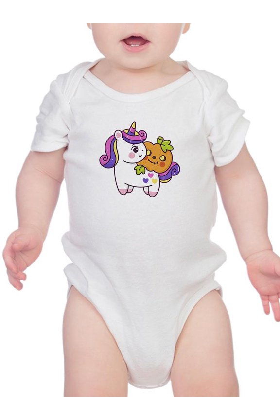 Cute Unicorn And Pumpkin Pals Bodysuit Infant -Image by Shutterstock, Newborn