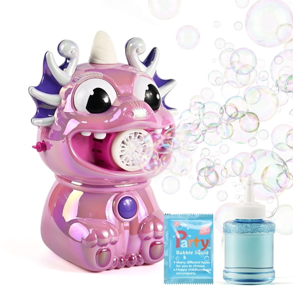 Cute Unicorn Automatic Bubble Blower Machine, Electric Bubble Maker for Kids Outdoor Parties, Rechargeable Bubble Machine for Girls Toddlers 1-3, Pink