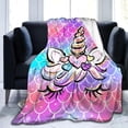 thumbnail image 1 of Cute Unicorn Blanket Super Soft Warm Flannel Throw Blankets for Sofa Couch Bed Girls Kids Baby Adult All Season Gifts 50"x40", 1 of 6