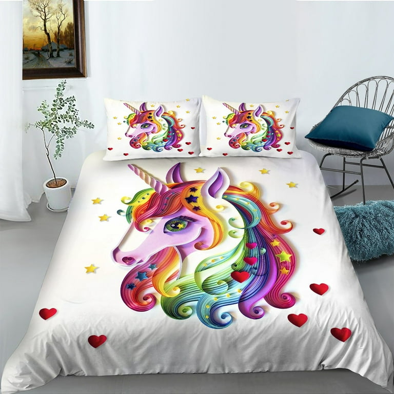Unicorn queen size bedding best sale