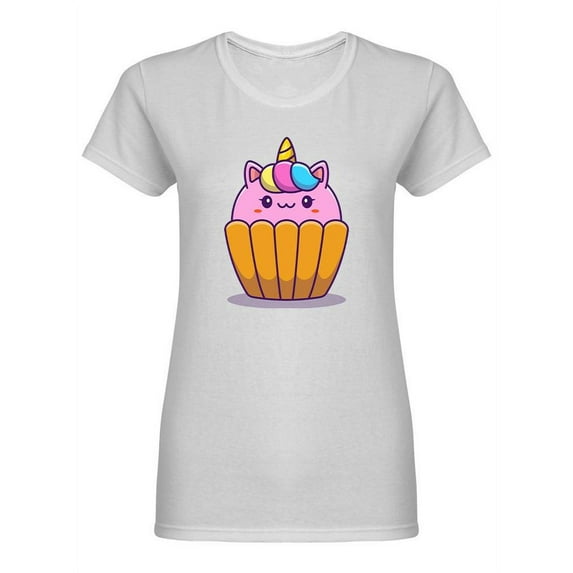 Cute Unicorn Cup Cake Shaped T-Shirt Women -Image by Shutterstock, Female x-Large