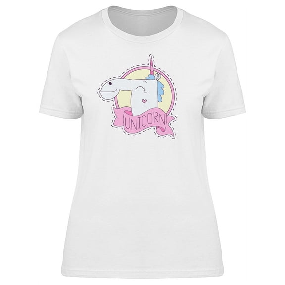 Cute Unicorn Doodle Cartoon T-Shirt Women -Image by Shutterstock, Female Small