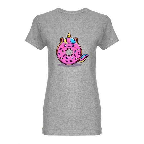 Cute Unicorn Doughnut Shaped T-Shirt Women -Image by Shutterstock, Female Small
