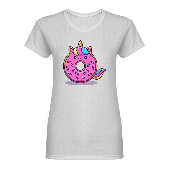 Cute Unicorn Doughnut Shaped T-Shirt Women -Image by Shutterstock, Female XX-Large