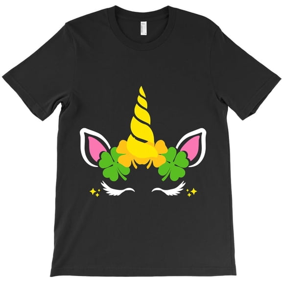Cute Unicorn Face Girls For St Patricks Day Tee Boys Themed Themed H21488 T-Shirt, for Men and Women, Up to Size 5XL