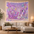 thumbnail image 1 of Cute Unicorn with Flower Crown in Dreamy Sky, Dreamy Fantasy for Pastel Lovers, Unicorn Wall Art, Birthday Gift Tapestry Wall Hanging for Bedroom and Living Room, 1 of 7