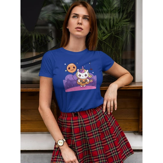 Cute Unicorn Halloween Outfit Shaped T-Shirt Women -Image by Shutterstock, Female x-Large