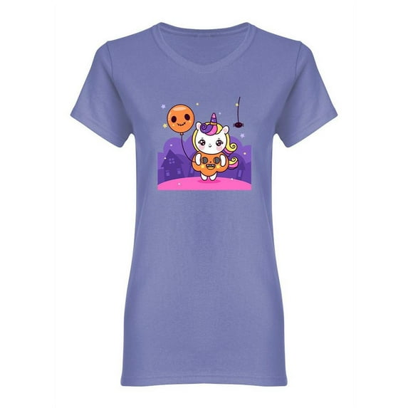 Cute Unicorn Halloween Outfit Shaped Tee Women's -Image by Shutterstock