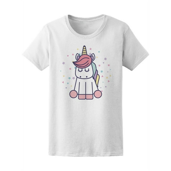 Cute Unicorn Icon T-Shirt Women -Image by Shutterstock, Female XX-Large