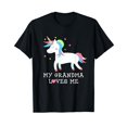 thumbnail image 1 of Cute Unicorn Illustration T-Shirt for Granddaughters - My Grandma Loves Me Design, 1 of 5