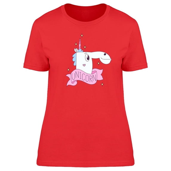 Cute Unicorn Lovely Doodle T-Shirt Women -Image by Shutterstock, Female Large