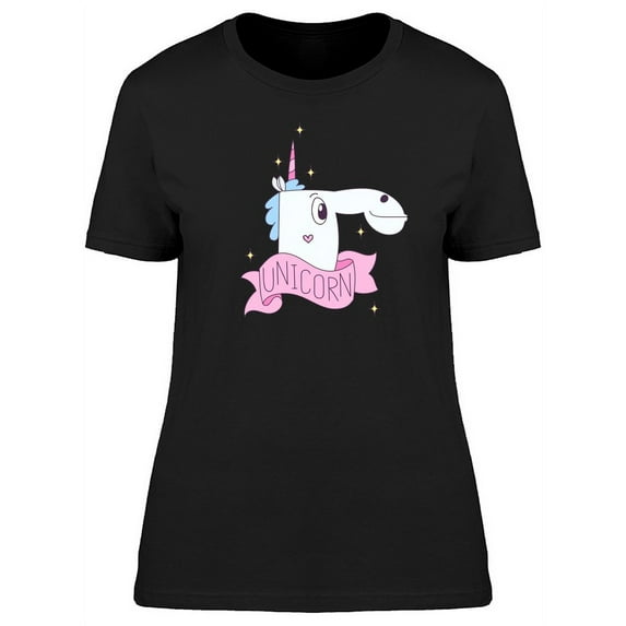 Cute Unicorn Lovely Doodle T-Shirt Women -Image by Shutterstock, Female XX-Large