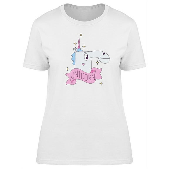 Cute Unicorn Lovely Doodle T-Shirt Women -Image by Shutterstock, Female x-Large