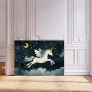 Cute Unicorn Nursery Print, Whimsical Animal Art, Unframed Paper Poster 8x10in