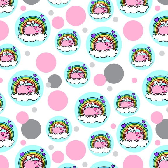 Cute Unicorn Pig with Rainbow Premium Gift Wrap Wrapping Paper Roll