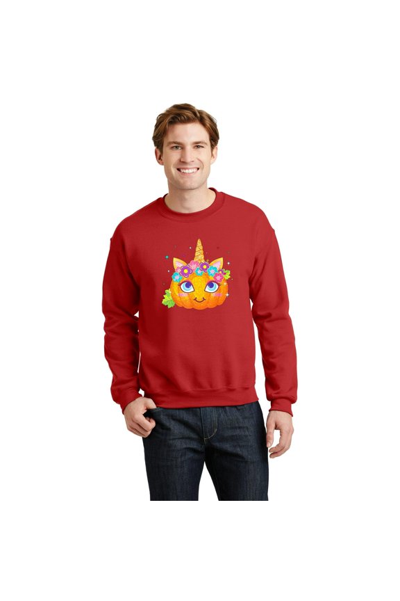 Cute Unicorn Pumpkin, Funny Thanksgiving Halloween Graphic Tee, Magical SW22328 Unisex Sweatshirt, Up to Size 5XL
