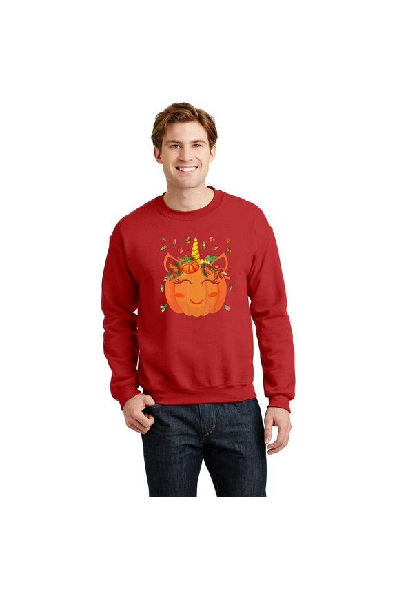 Cute Unicorn Pumpkin S, Funny Kids Halloween Thanksgiving Graphic Tee SW22329 Unisex Sweatshirt, Up to Size 5XL