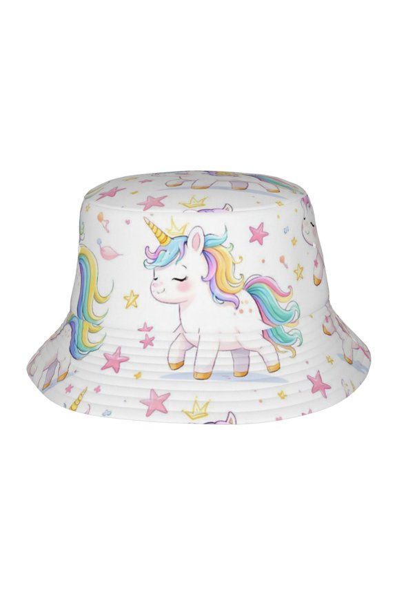 Cute Unicorn Rainbow Fisherman's Hat Lightweight and Breathable Sun Hat Suitable for Both Men and Women