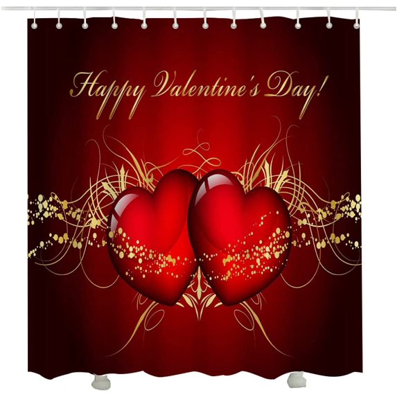 Cute Unicorn Shower Curtain Cartoon Animal Wearing Headphones Love Music Quote Fabric Curtain Shower Bathroom Decor Set with Hooks 60"x72"