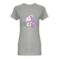 thumbnail image 1 of Cute Unicorn Slogan Graphic Shaped T-Shirt Women -Image by Shutterstock, Female XX-Large, 1 of 2