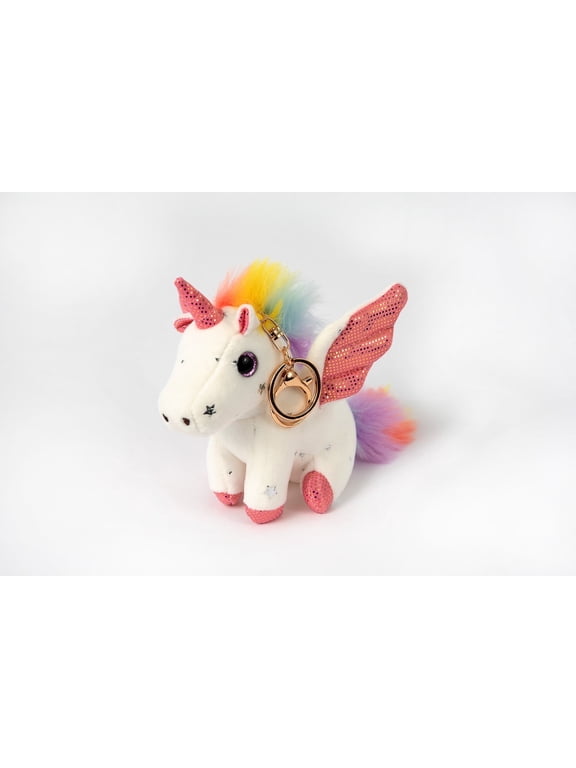 Cute Unicorn Stuffed Animal Toy with Wings - Unicorn Keychain, Toys for Girls - Handbag Keyring Pendant, Birthday Gifts