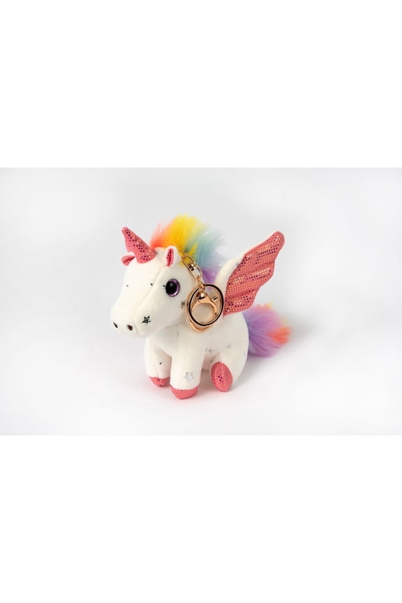 Cute Unicorn Stuffed Animal Toy with Wings - Unicorn Keychain, Toys for Girls - Handbag Keyring Pendant, Birthday Gifts