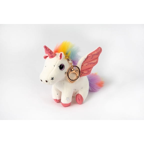 Cute Unicorn Stuffed Animal Toy with Wings - Unicorn Keychain, Toys for Girls - Handbag Keyring Pendant, Birthday Gifts