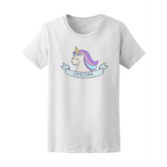 Cute Unicorn Symbol T-Shirt Women -Image by Shutterstock, Female Large