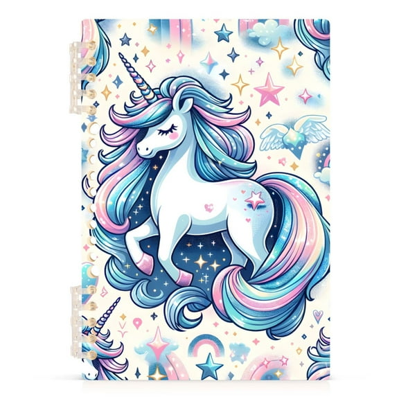 Cute Unicorn and Clouds Spiral Journal Notebook College Ruled Notebook 8.3" x 5.7" A5 Lined Thick Paper Page