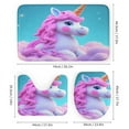 Cute Unicorn in Clouds Bathroom Mats Sets 3 Piece, Bath Mat Earth Quick
