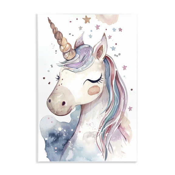 Stupell Industries Cute Unicorn under Stars Wall Plaque Art, design by Creative Studio