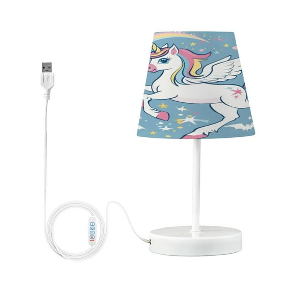 Cute Unicorn with Moon Desk Lamp LED Table Nightstand Lamps with 3 Color Temperatures for Home Bedroom Living Room Decor 6x11