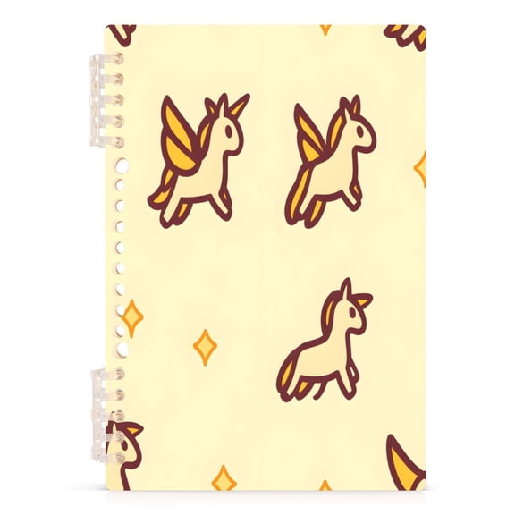 Cute Unicorns A5 8.3x5.7in PP Notebook, Adjustable Rings, 60 Sheets, Diary or Journey Note