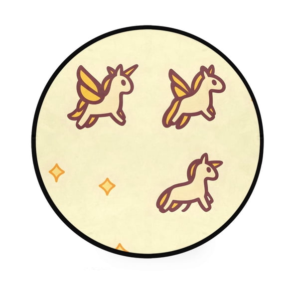 Cute Unicorns Memory Foam Bath Mat 36" Absorbent Rug with Non Slip Base and 4 Bonus Pads