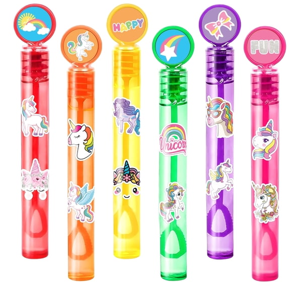Cute Unicorns Party Favors for Kids - 24PCS Magical Mini Bubble Wands, Great for Birthday Supplies, Pinata Fillers, Goodie Bags & Classroom Rewards Y114