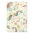 thumbnail image 1 of Cute Unicorns and Rainbows Area Rug, 1 of 3
