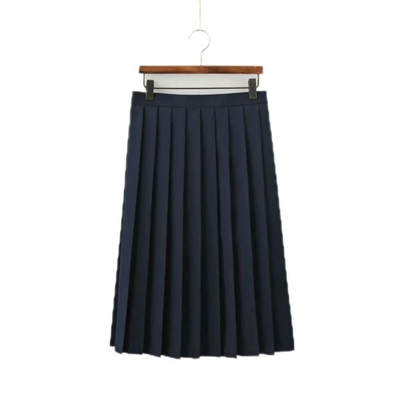 Cute Uniform Kawaii Long Sleeve Spring and Autumn College Style Pleated Skirt Set-Mid Skirt 65cm-XXL