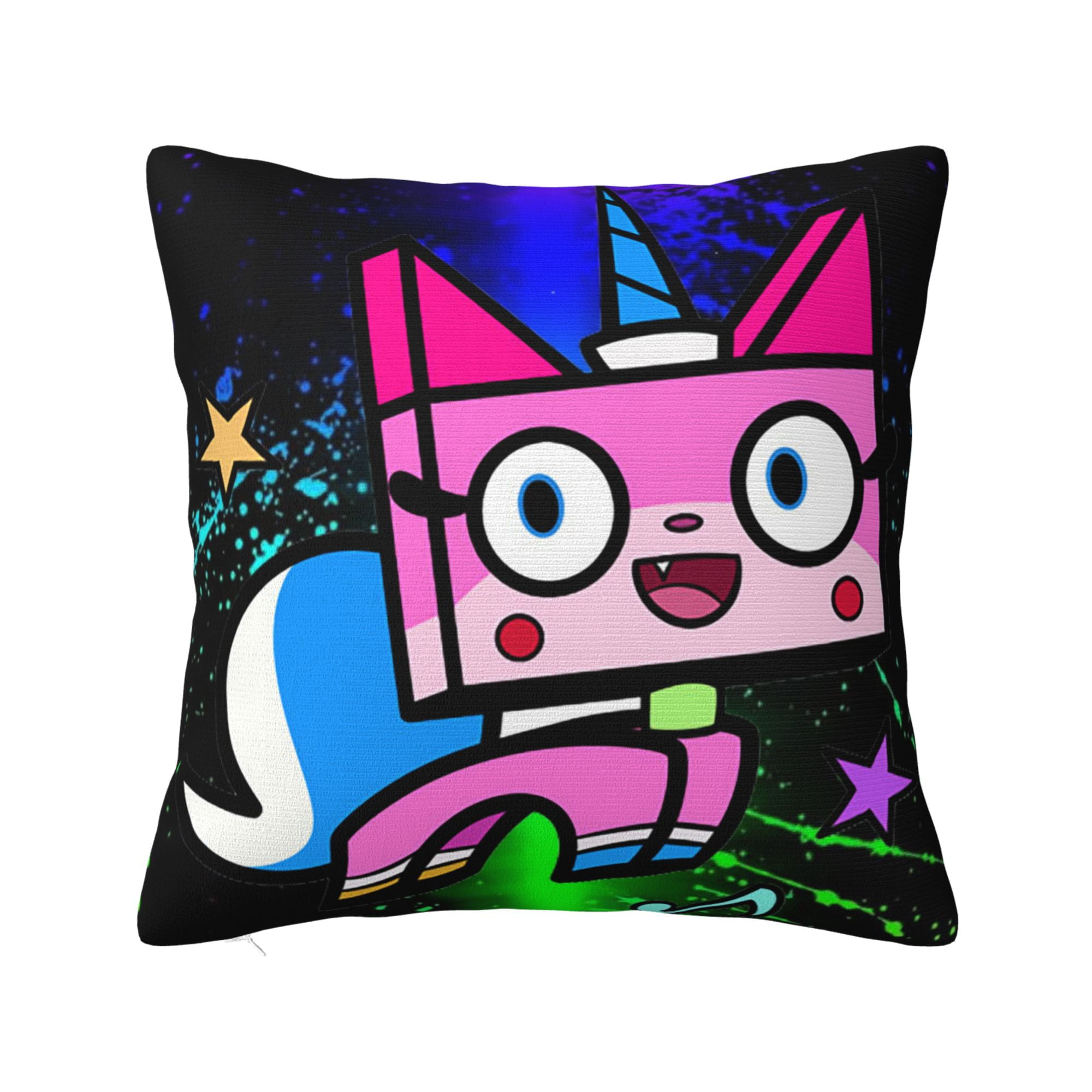 Cute Unikitty Throw Pillow Case Shell Soft Pillowcase Throw Covers For