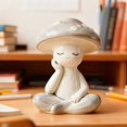 thumbnail image 1 of Cute Unique Meditation Resin Statue Mushroom-Shaped,Desk Living Room Resin Figurine for Home Patio Office Decoration Cute Plant Statues for Tabletop Garden Backyard Decor, 1 of 5