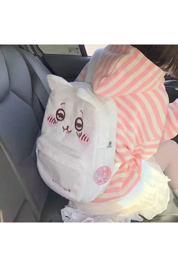 Cute Usagi Plush Backpack Anime Chiikawas Hachiwares Embroidered Backpack Large Capacity Bag Portable